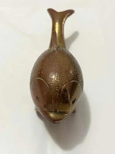 Escultura Antiga Golfinho De Bronze