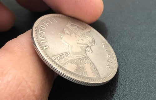 Antiga Moeda De Prata 1875 India 1 Rupia