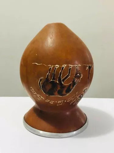 Cuia Antiga De Chimarrão Com Desenho De Cavalo