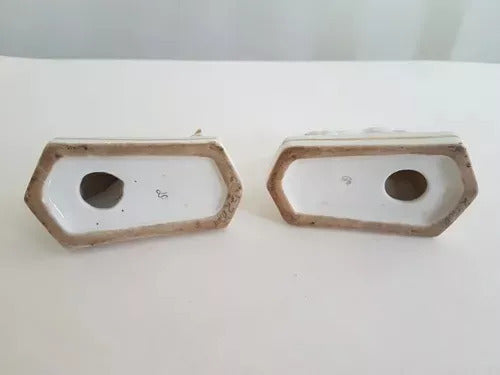 Par De Esculturas Antigas De Cavalinhos Em Porcelana