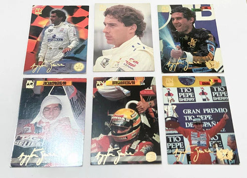 Coleção Antiga Cartões Ayrton Senna Com Assinatura Dourada