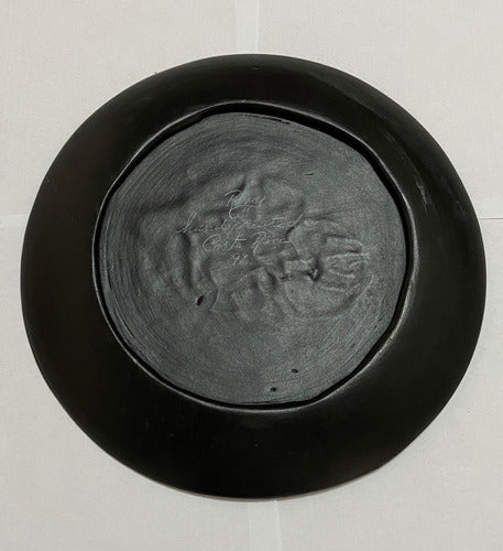 Prato Decorativo Em Cerâmica Pintura Flores Assinado Antigo