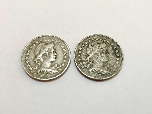Lote 2 Antigas Moedas 100 Réis 1924 - 1927
