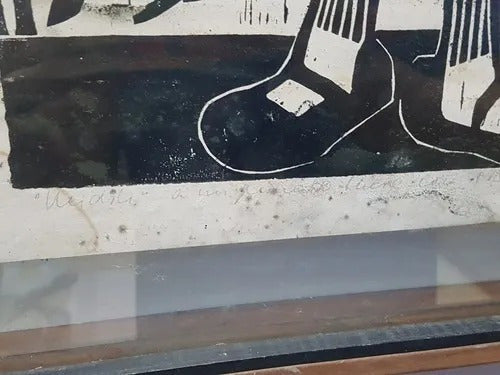 Quadro Antigo Gravura Assinada 1964