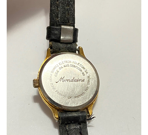 Relógio Antigo Mondaine Dourado E Branco