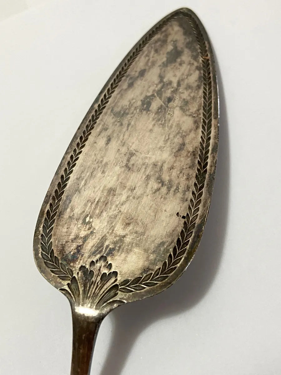 Talher Espátula Antiga Com Marca Cor Prata