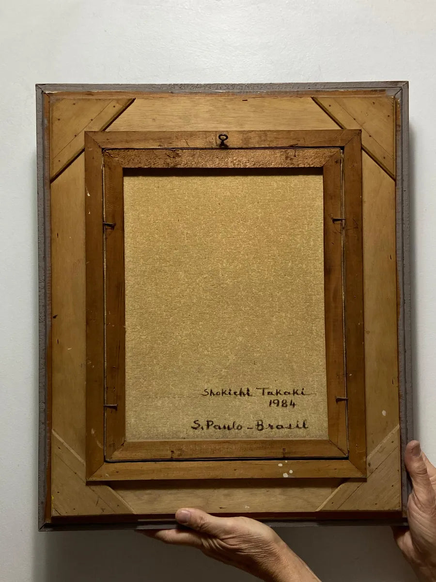Shokichi Takaki 1984 - Quadro Antigo Óleo S/ Tela Flores