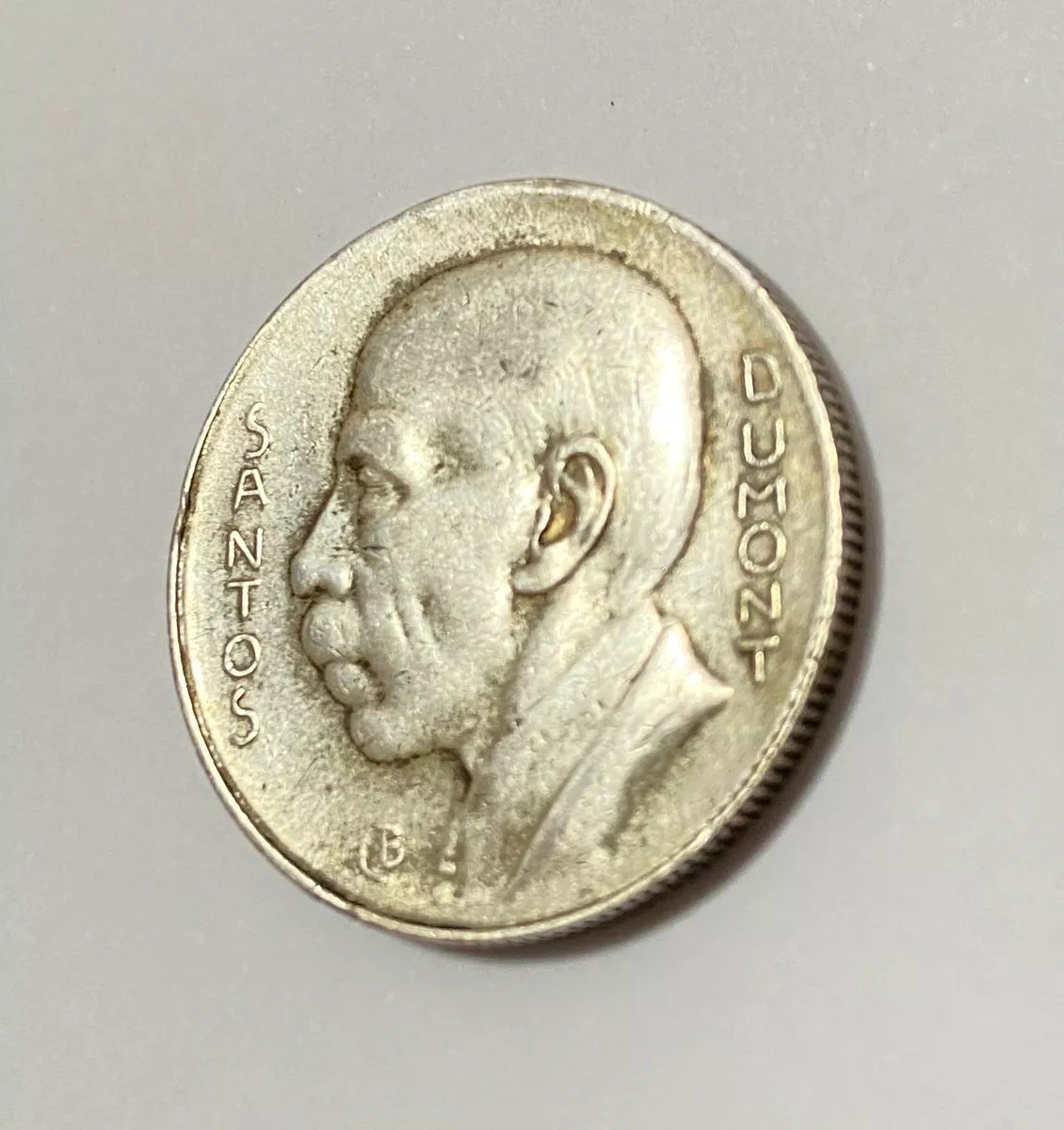 Moeda Antiga de prata 1937 santos dumont 5000 reis