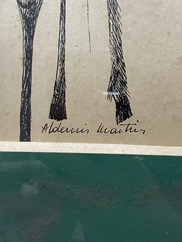 Quadro Antigo Aldemir Martins - Cangaceiro - Moldura E Vidro