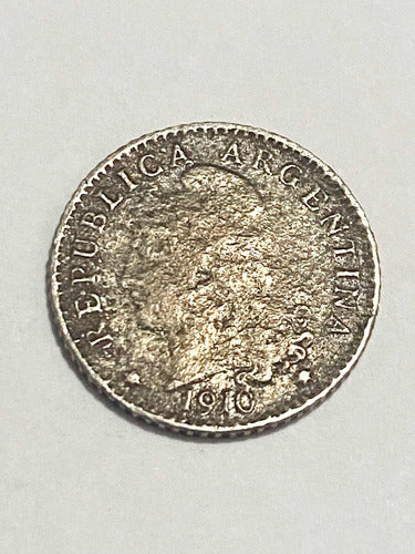 Moeda Antiga 1910 Argentina 5 Centavos
