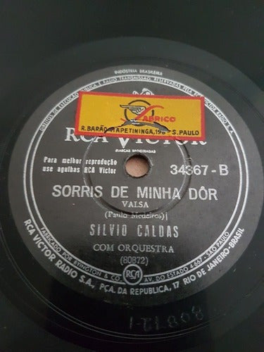 Disco Antigo 78 Rpm Silvio Caldas - Falsa Felicidade