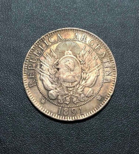Moeda Antiga 1891 Argentina 2 Centavos