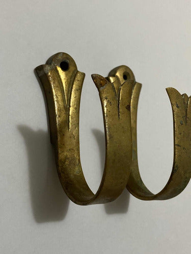 Suportes Antigos De Bronze Para Cortina - Lote 1