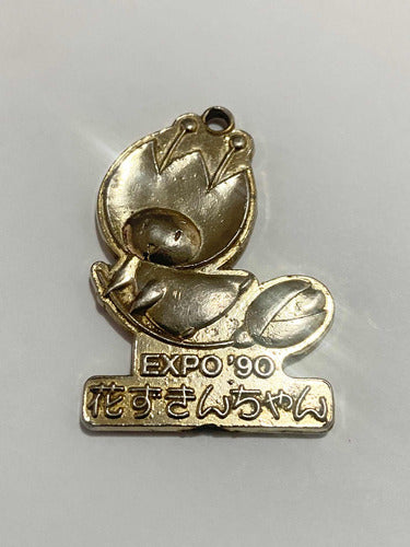 Chaveiro Antigo Expo'90 Hanazukin-chan Japão Prateado