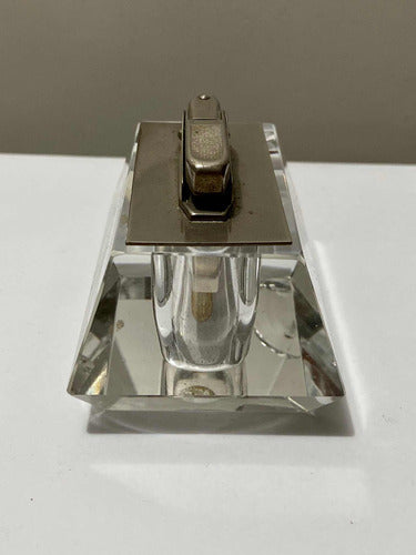 Antigo Isqueiro De Mesa Cristal West Germany