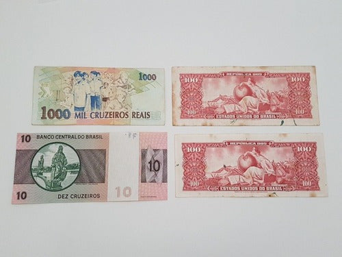 Cédulas Antigas 10 / 100 / 1000 Cruzeiros