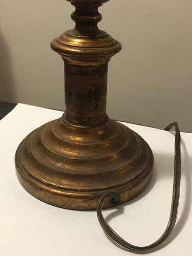 Luminária De Mesa Antiga Abajur Madeira Com Detalhes