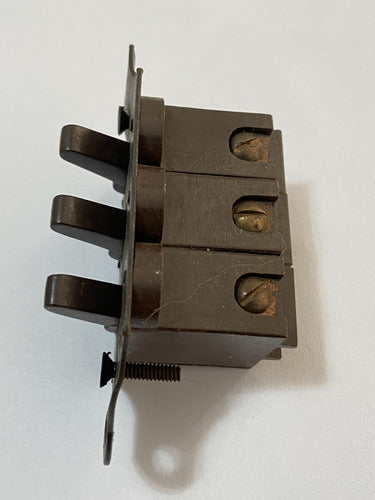 Antigo Interruptor Triplo Em Baquelite