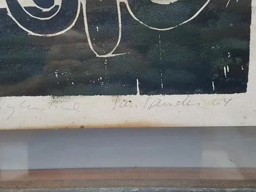 Quadro Antigo Gravura Assinada 1964