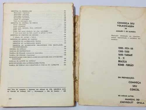 Livro Manual Antigo Manutenção De Automóveis Vw Ford Gm