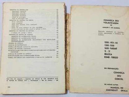 Livro Manual Antigo Manutenção De Automóveis Vw Ford Gm