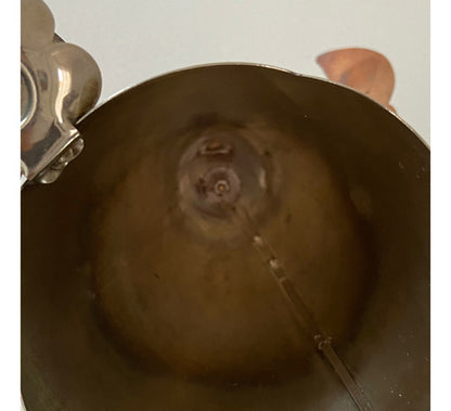 Conjunto Suporte Porta Vela antigo Anjos Banho Prata E Cobre