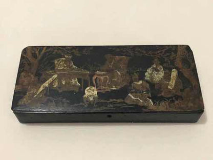 Caixa De Madeira Porta Joias Com Pintura Japonesa