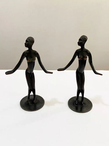 Escultura Art Noveau Antiga Bronze Figura Feminina