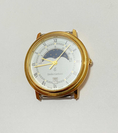 Relógio Antigo Suiço Emilio Carducci Folhado Ouro 33mm