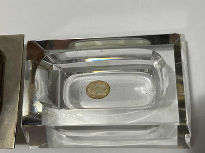 Antigo Isqueiro De Mesa Cristal West Germany