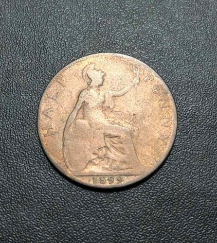 Antiga Moeda 1899 Grã Bretanha 1/2 Penny