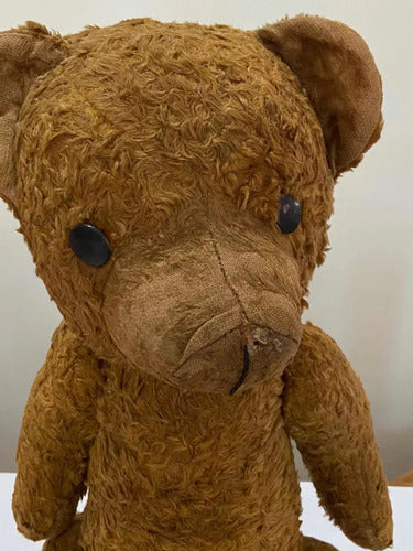 Urso De Pelúcia Antigo Decada De 20 Marrom Claro
