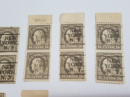 Selos Antigos Eua - 15 Cents New York N.y Benjamin Franklin