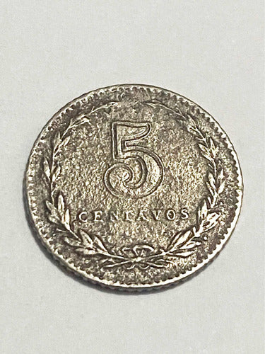 Moeda Antiga 1910 Argentina 5 Centavos