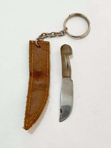 Antigo Chaveiro Mini Faca Com Capa