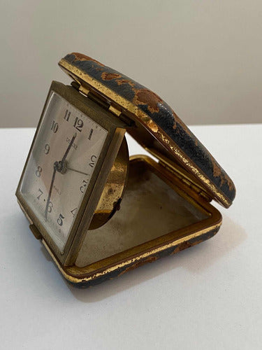 Relógio Antigo De Mesa Alemão Deluxe 7 Jewels Germany