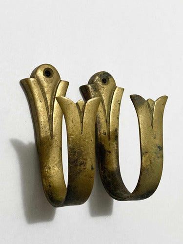 Suportes Antigos De Bronze Para Cortina - Lote 6