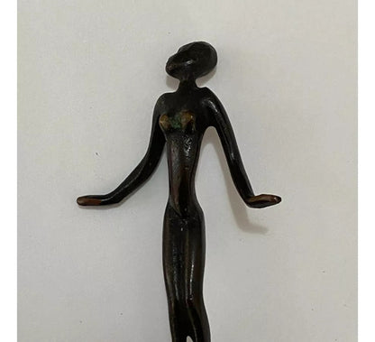 Escultura Art Noveau Antiga Bronze Figura Feminina