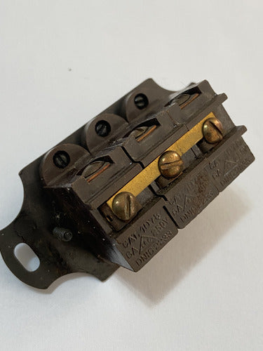 Antigo Interruptor Triplo Em Baquelite