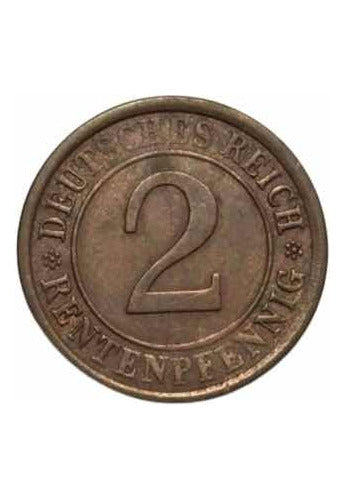 Moeda Antiga 1924 Alemanha 2 Rentenpfennig