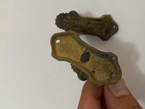 2 Suportes Antigos De Bronze Para Cortina - Peq Lote 3