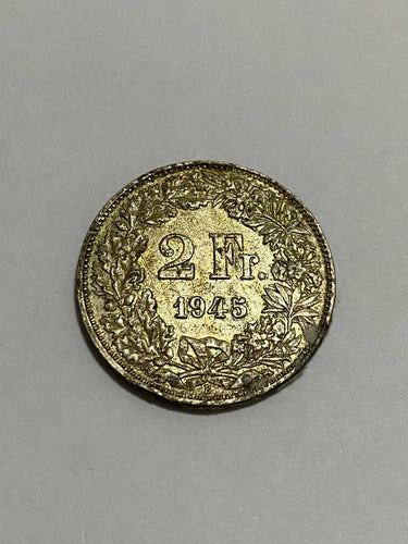 Antiga Moeda De Prata 2 Fr 1945 Suíça