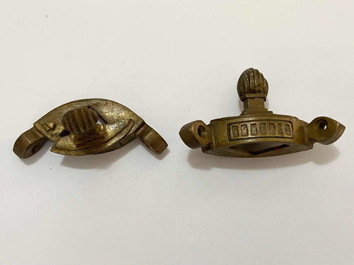 Antigas Peças Fixadoras Cantoneira Decorativas Em Bronze -l4