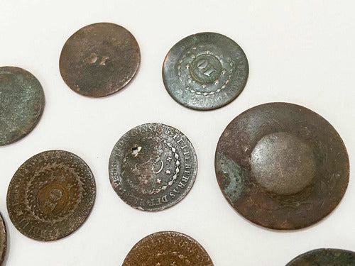 Lote Antigas Moedas Brasil Réis Bronze E Cobre