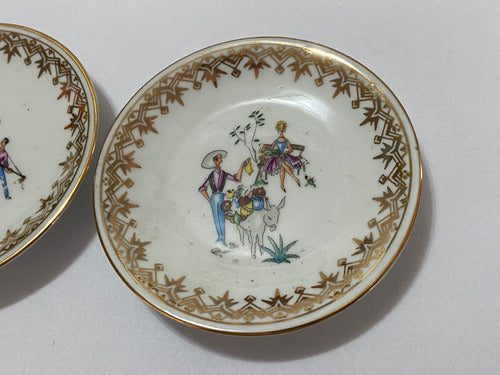 Prato De Porcelana Steatita C/ Pintura Homem E Mulher Antigo