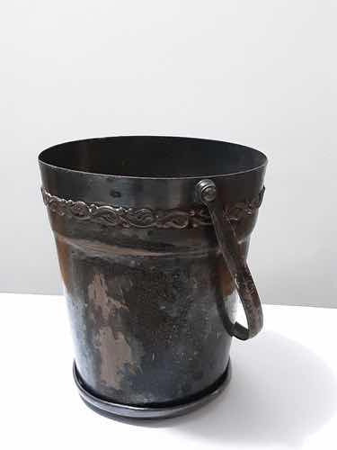 Antigo Balde Com Alça Prata 14cm