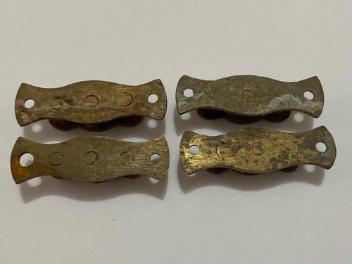 Antigas Roldanas De Bronze Para Cortina - Kit C/ 4
