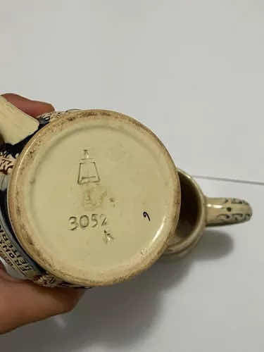 Canecas Antigas Alemanha Cerâmica Com Pintura À Mão