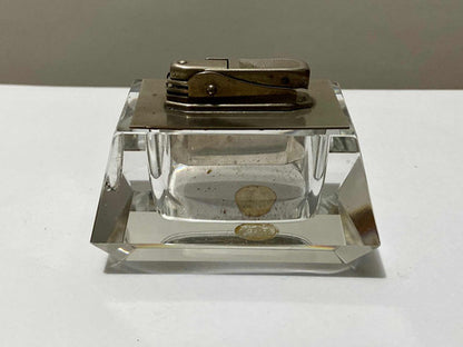 Antigo Isqueiro De Mesa Cristal West Germany