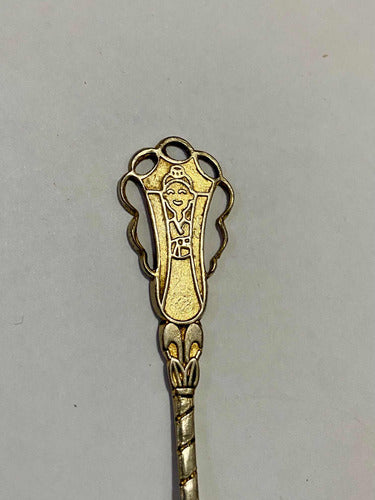 Colher Antiga Decorativa Dh Gold 24kp Banho De Ouro